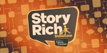 Logo Story-Rich Showcase de Fellow Traveller, vitrine dédiée aux jeux narratifs indépendants en juin 2026
