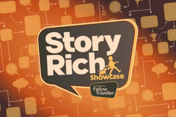 Logo Story-Rich Showcase de Fellow Traveller, vitrine dédiée aux jeux narratifs indépendants en juin 2026