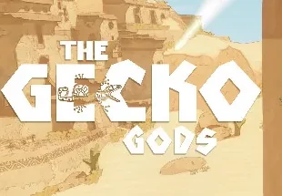 Gecko grimpant sur des ruines anciennes dans le jeu Gecko Gods