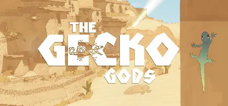 Gecko grimpant sur des ruines anciennes dans le jeu Gecko Gods
