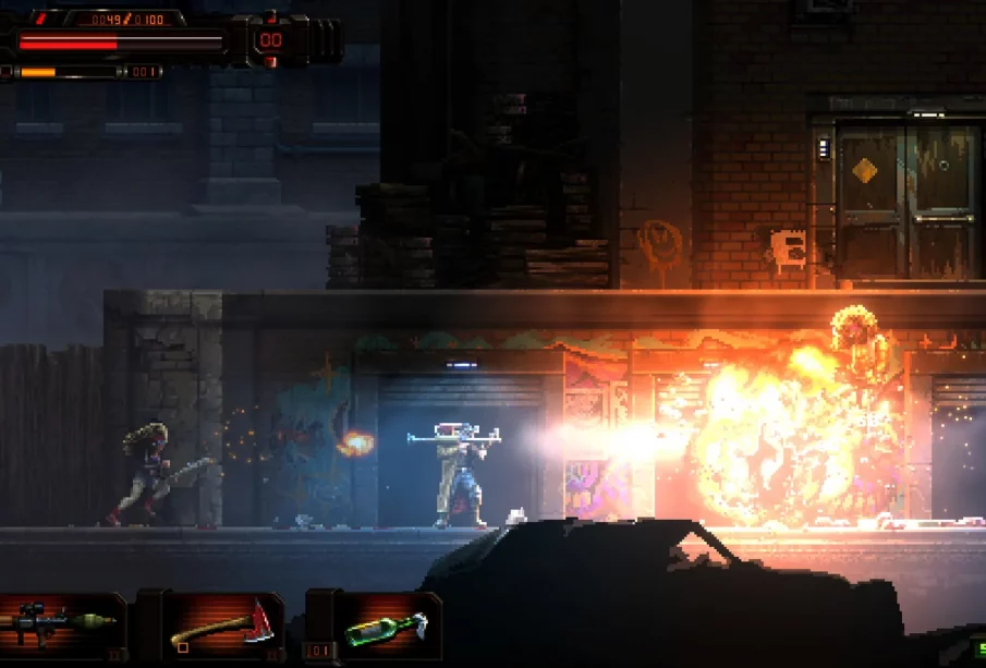 Huntdown Overtime, roguelite 16 bits d'Easy Trigger Games, accès anticipé Steam mai 2026