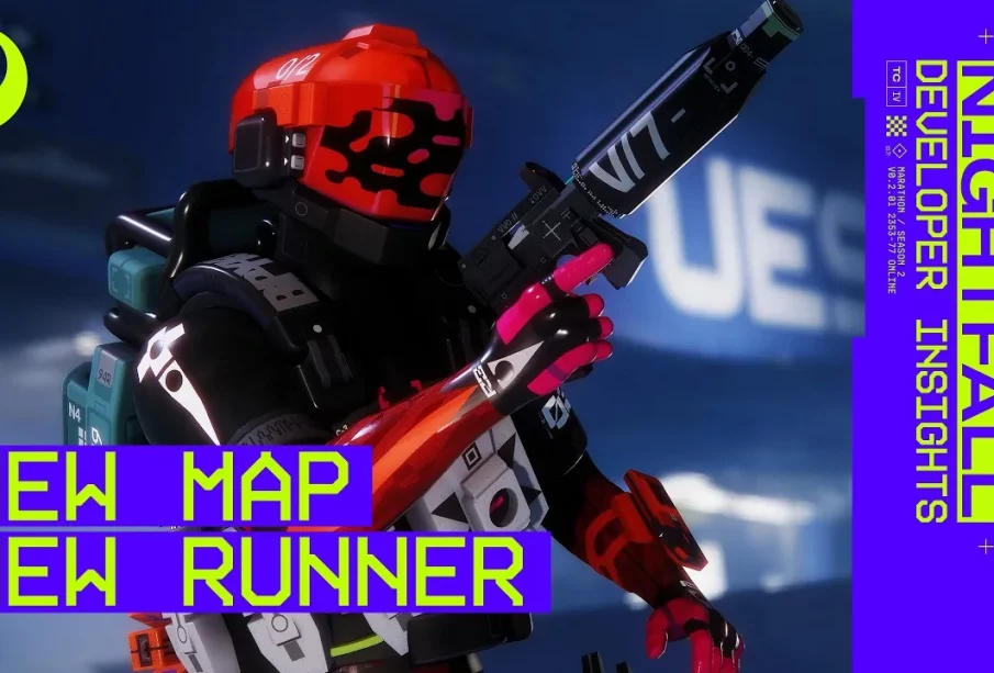Marathon Season 2 Nightfall, zone Night Marsh et shell Sentinel Bungie extraction shooter