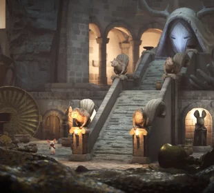 Quill explore un décor de conte dans Moss The Forgotten Relic, la nouvelle version sans casque VR de la saga de Polyarc.