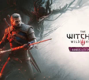 Key art The Witcher 3 Wild Hunt Songs of the Past avec Geralt de Rivia, extension 2027