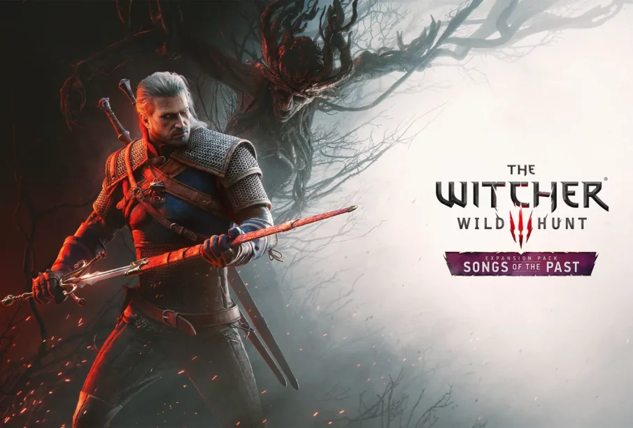 Key art The Witcher 3 Wild Hunt Songs of the Past avec Geralt de Rivia, extension 2027