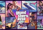 Jaquette officielle de Grand Theft Auto VI, Jason Duval et Lucia Caminos sur fond Vice City