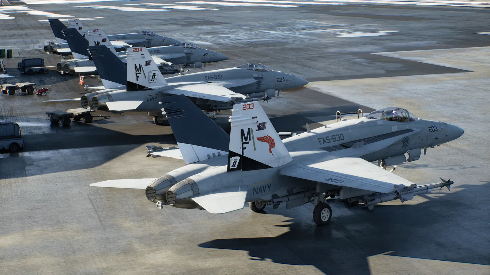 Ace Combat 8 Wings of Theve — chasseurs sur le pont du porte-avions
