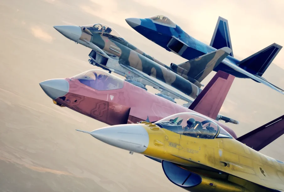 Ace Combat 8 Wings of Theve — formation de chasseurs, screenshot officiel Bandai Namco