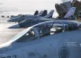 Ace Combat 8 avions : F/A-18C, F-2A et F-14D alignés au hangar avant une sortie