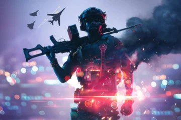 Battlefield 6 Saison 5 : key art officiel Siege of Las Vegas, soldat devant le Strip en flammes
