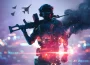 Battlefield 6 Saison 5 : key art officiel Siege of Las Vegas, soldat devant le Strip en flammes