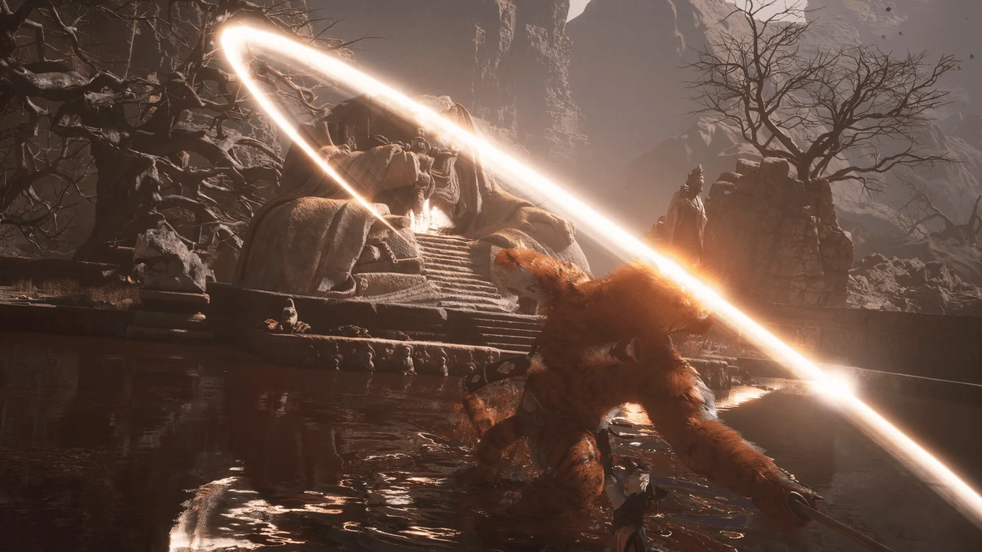 Attaque au bâton enflammé, Black Myth Wukong fins