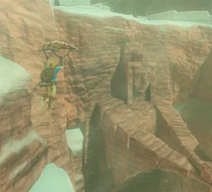 Zelda Breath of the Wild soluce : Link en paravoile au-dessus d'Hyrule