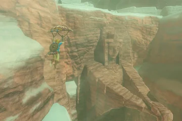 Zelda Breath of the Wild soluce : Link en paravoile au-dessus d'Hyrule