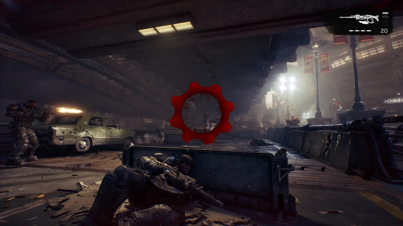 Gears of War E-Day astuces : combat à couverture à moyenne portée sous un pont de Kalona