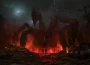 Gears of War E-Day : key art officiel, une créature Locuste géante domine les ruines de Kalona