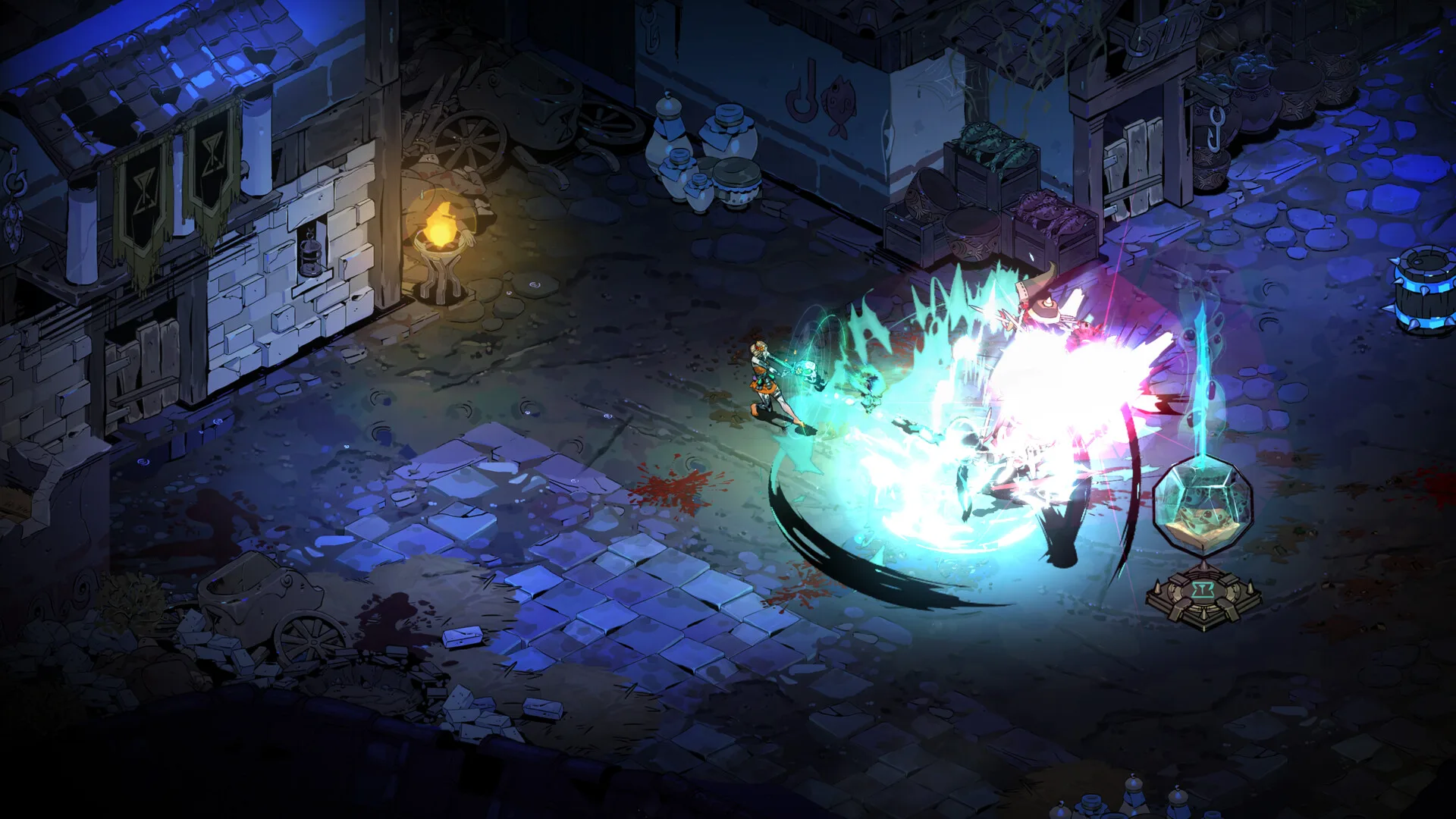 Combat dans la cité d'Éphyre à la surface, Hades 2 armes