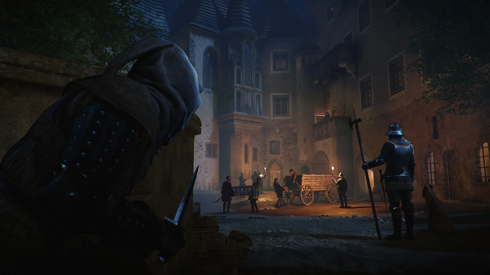 Kingdom Come Deliverance 2 astuces : infiltration de nuit dans une ville près d'un garde