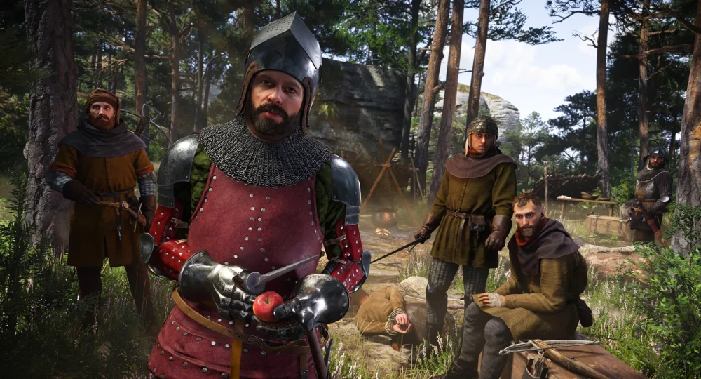 Chevalier en armure et soldats dans Kingdom Come Deliverance 2, guide des fins