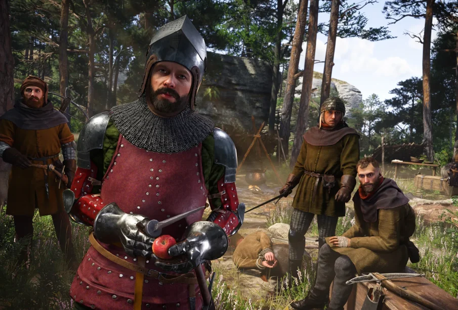 Chevalier en armure et soldats dans Kingdom Come Deliverance 2, guide des fins