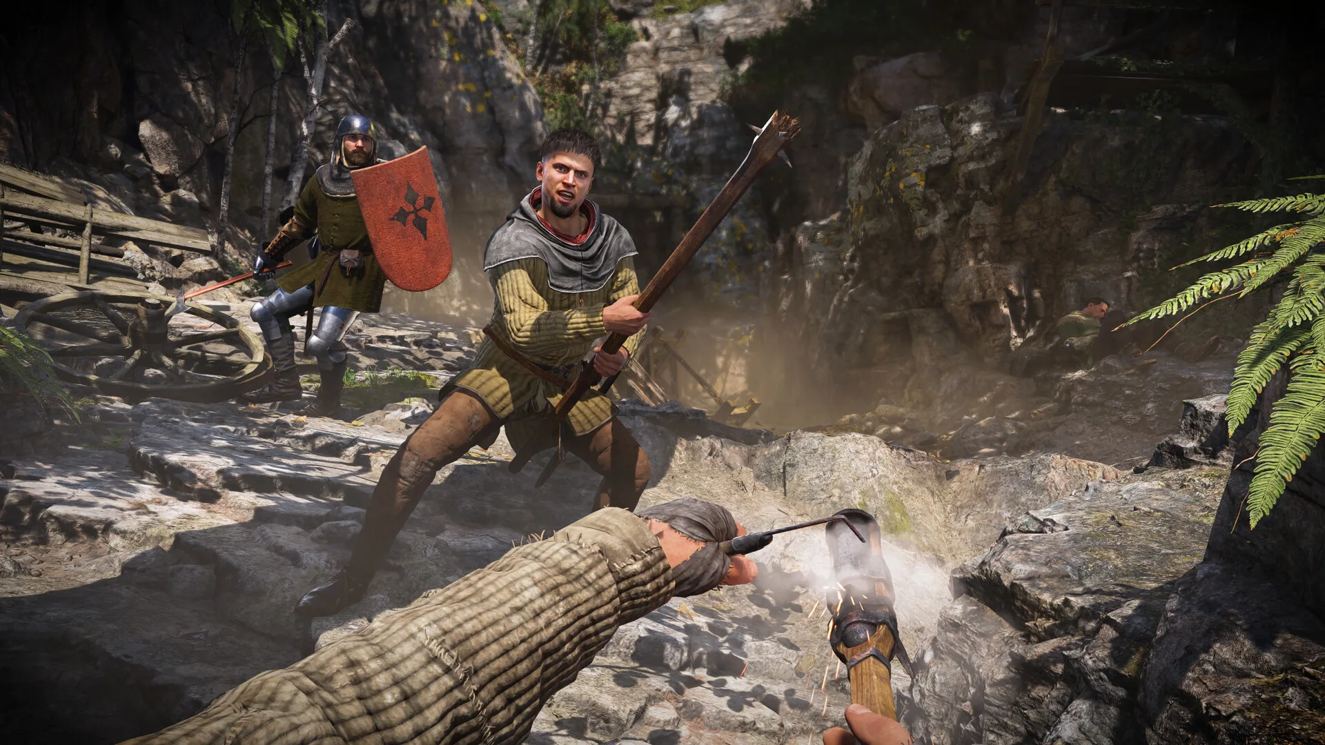 Henry combat des soldats en forêt dans Kingdom Come Deliverance 2
