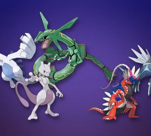 Pokémon légendaire : Rayquaza, Lugia, Mewtwo, Dialga et Koraidon en illustrations officielles