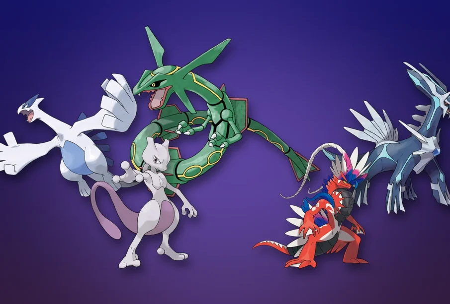 Pokémon légendaire : Rayquaza, Lugia, Mewtwo, Dialga et Koraidon en illustrations officielles