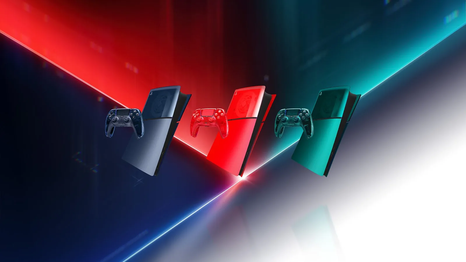 Les trois coques PS5 et DualSense de la Prism Collection
