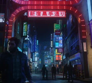 QSSR upscaling IA PS5 : Marvel's Wolverine dans les rues de Shinjuku