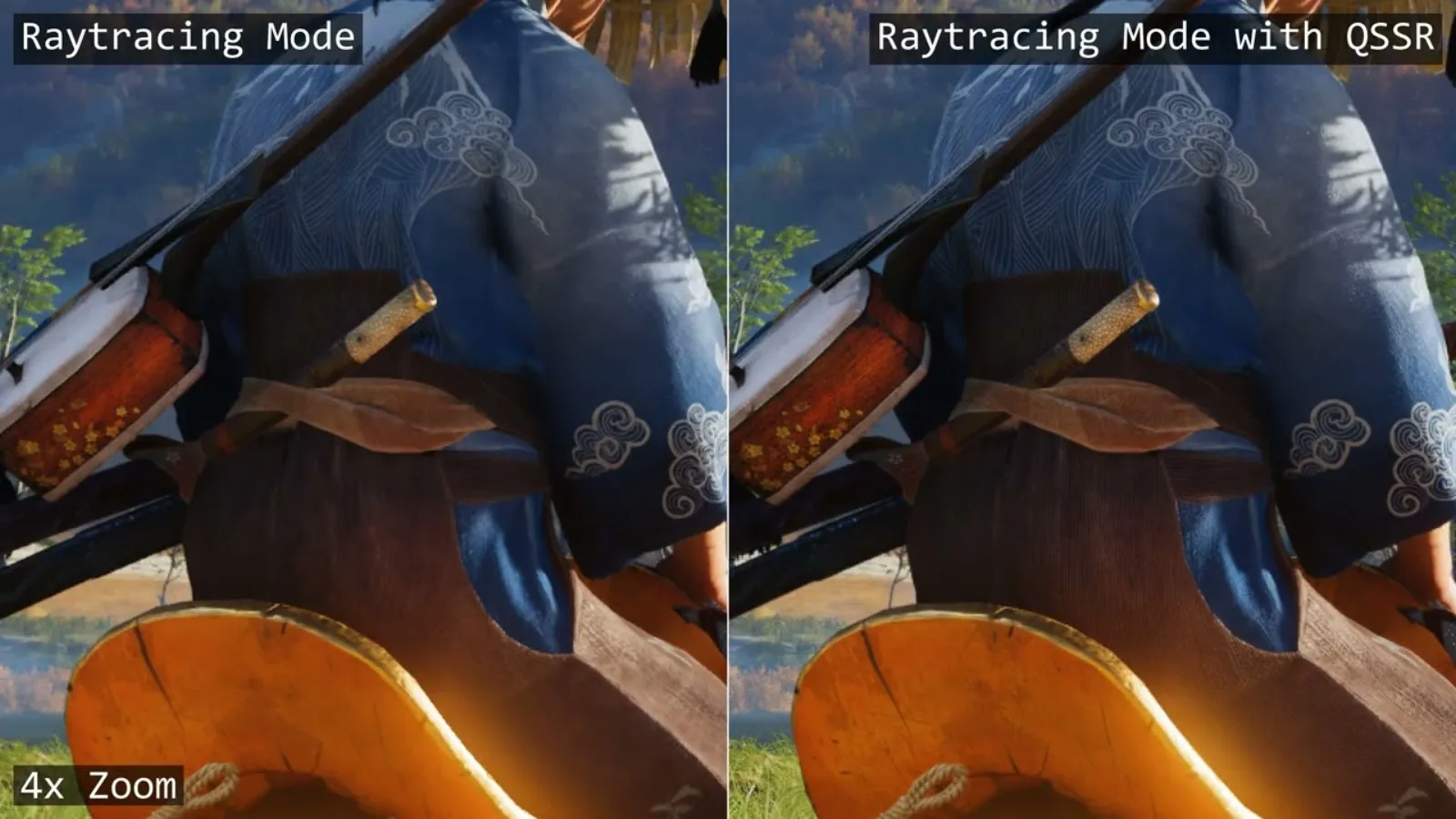 QSSR PS5 : comparaison Raytracing Mode sur Ghost of Yōtei