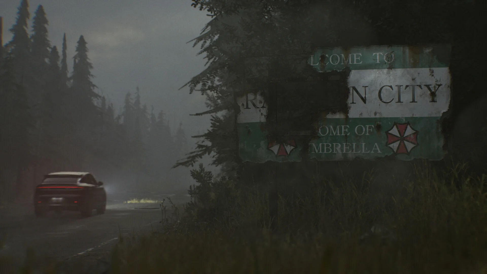 Route menant à Raccoon City dans la brume, Resident Evil Requiem fins