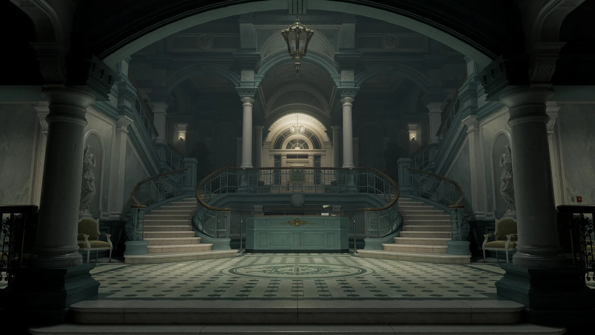 Hall du commissariat de Raccoon City dans Resident Evil Requiem