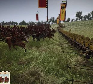 Shogun 2 Complete Edition : charge de cavalerie face à une ligne de yari ashigaru, capture officielle