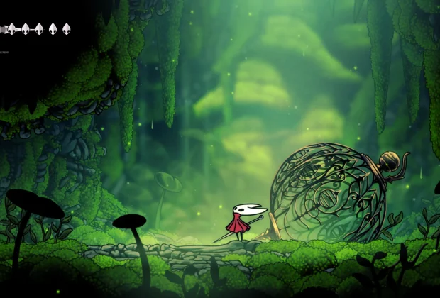 Hornet explore une grotte de mousse, Silksong fragments de masque