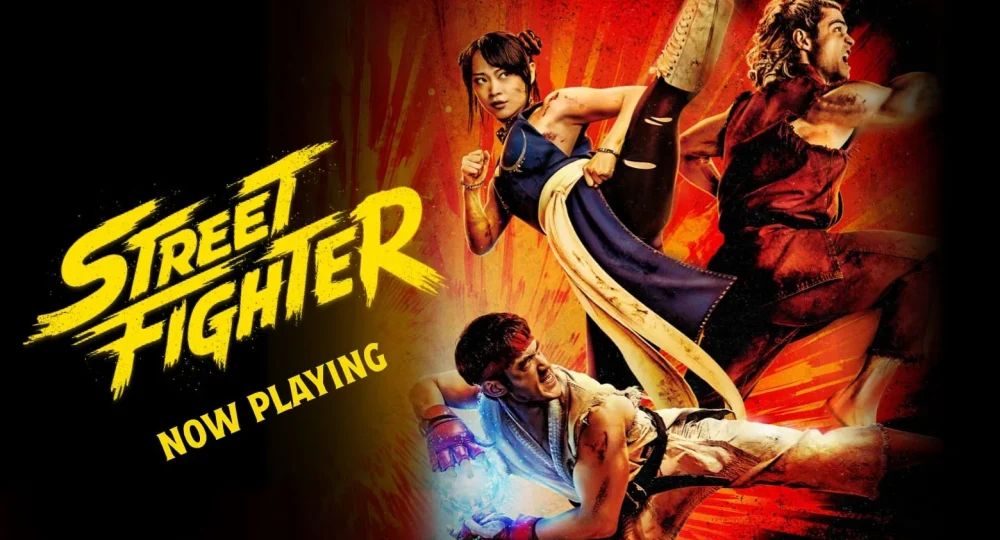 Affiche Street Fighter film avec Ryu, Ken et Chun-Li, en tête du box-office