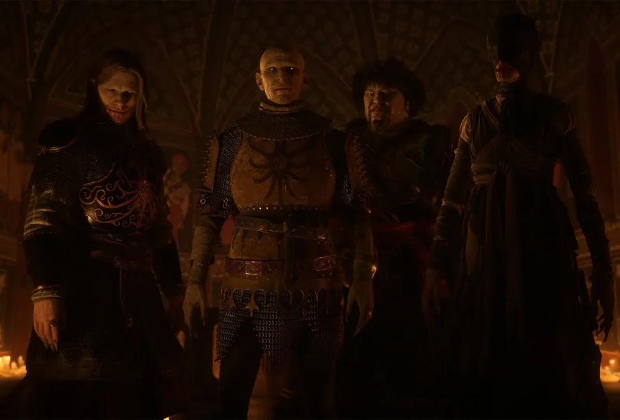 The Blood of Dawnwalker fins : quatre vampires vrakhirs réunis à la lueur des bougies