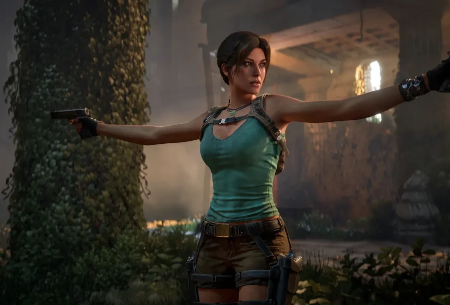 Lara Croft armée de ses deux pistolets, Tomb Raider Legacy of Atlantis